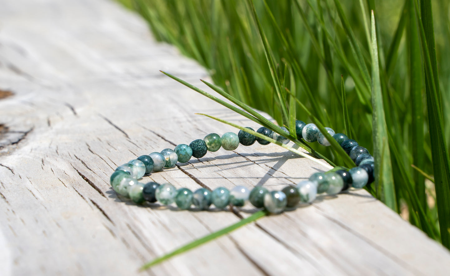 Moss Agate - Thin Band